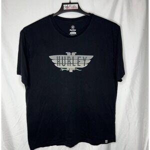Hurley Graphic T-Shirt Adult‎ Black 100% Cotton Eagle w/ snake Print Size XL